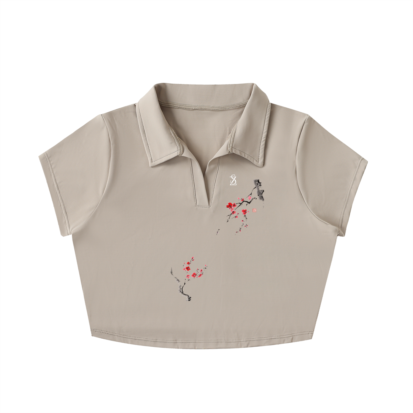 V-Neck Lapel Crop Top