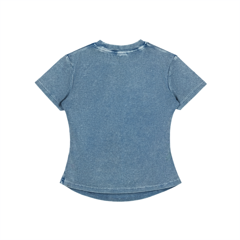 Vintaged-Wash Bodycon Cotton T-Shirt