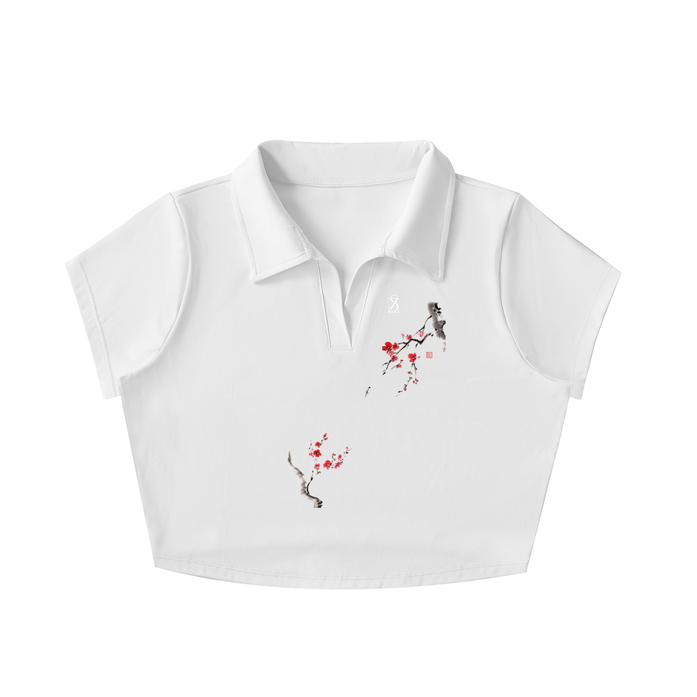 V-Neck Lapel Crop Top