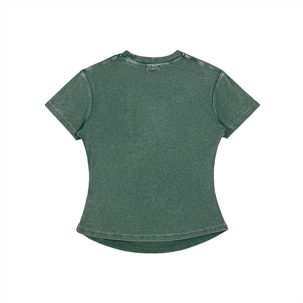 Vintaged-Wash Bodycon Cotton T-Shirt