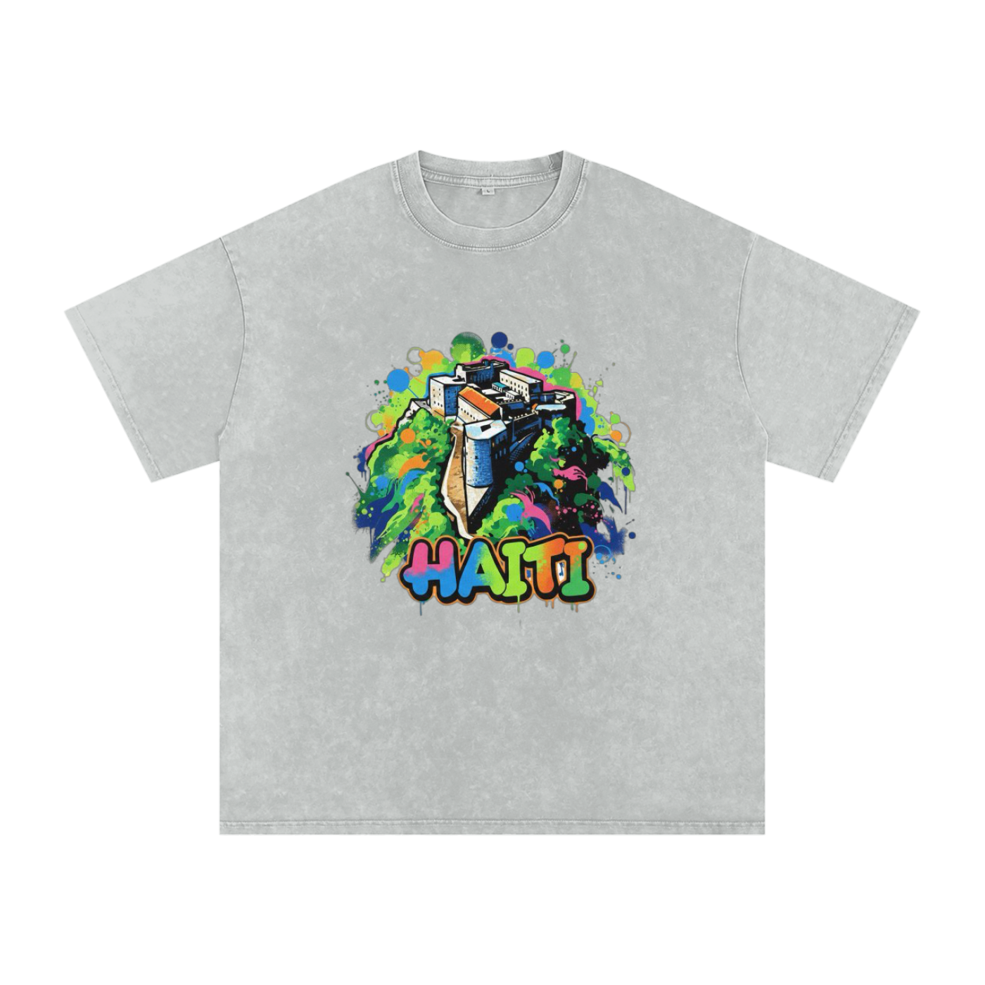 Snow Washed Oversized Cotton T-Shirt