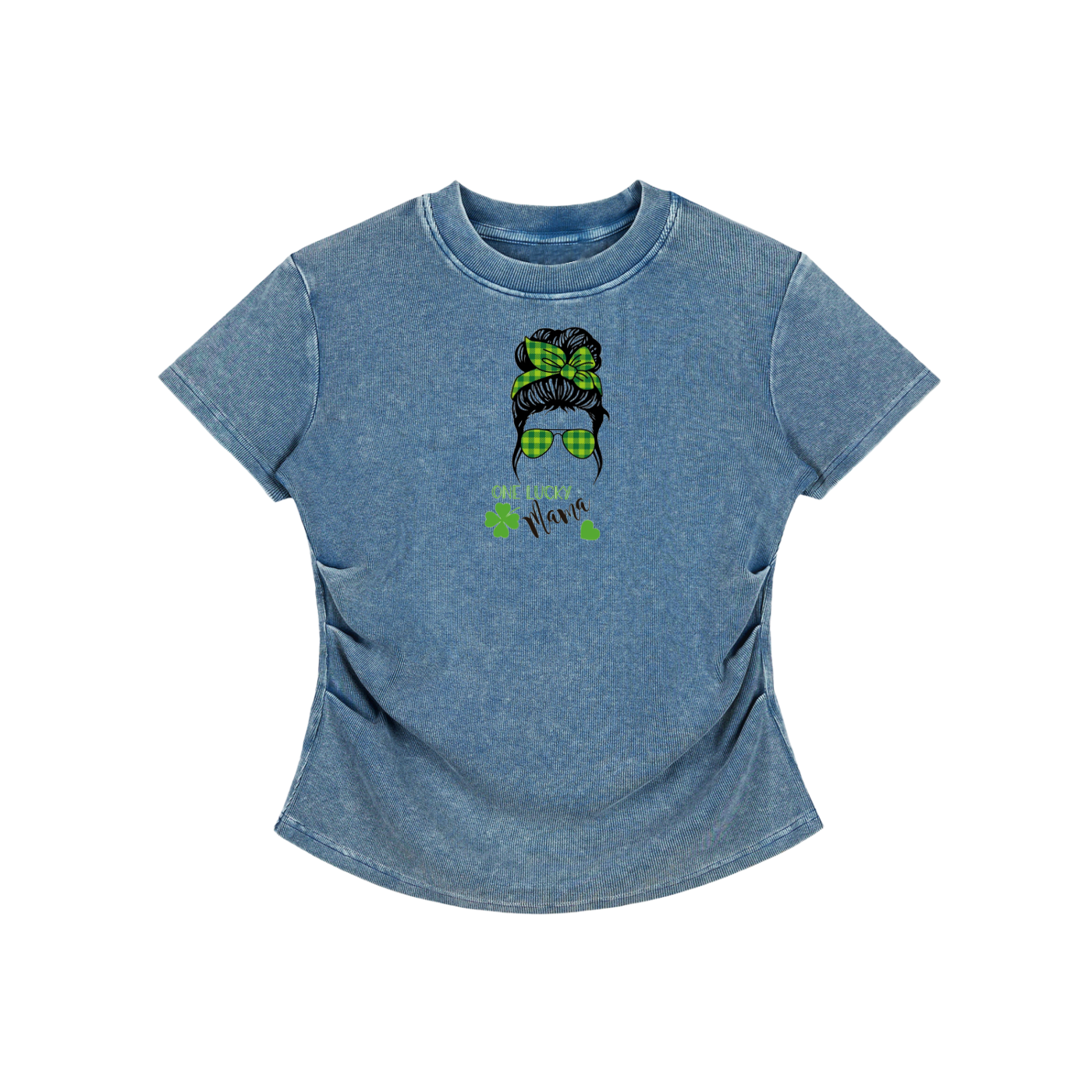 Vintaged-Wash Bodycon Cotton T-Shirt