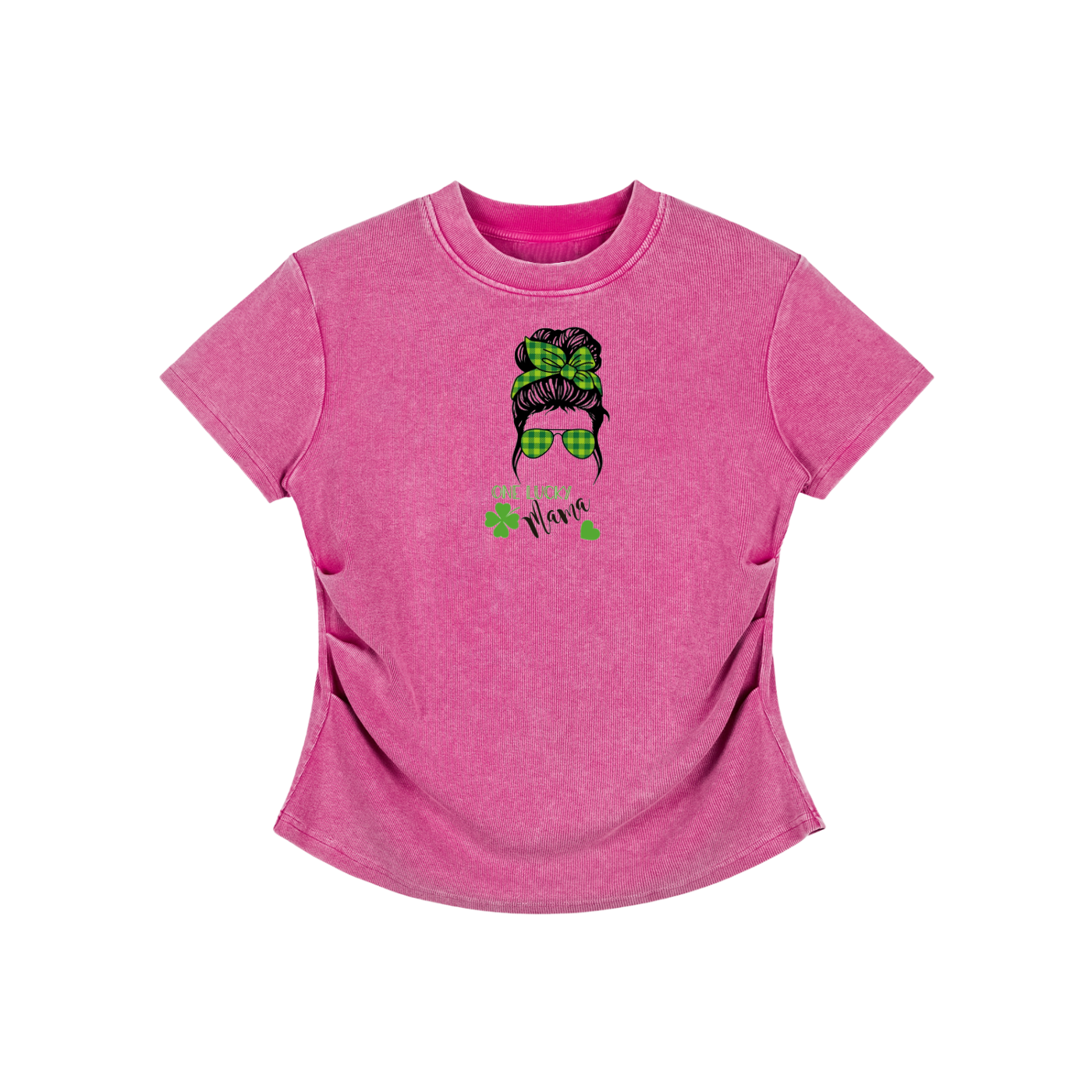 Vintaged-Wash Bodycon Cotton T-Shirt