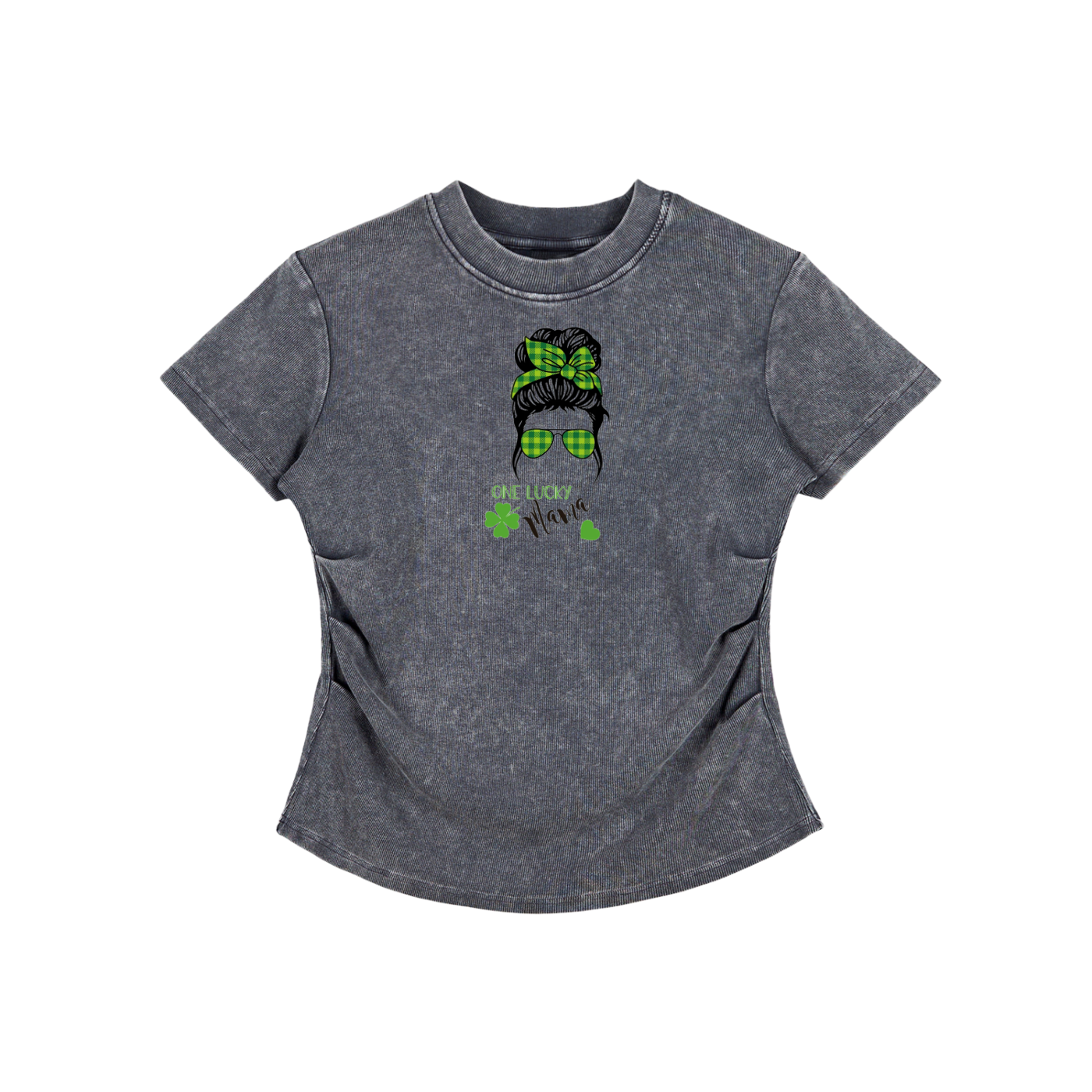 Vintaged-Wash Bodycon Cotton T-Shirt