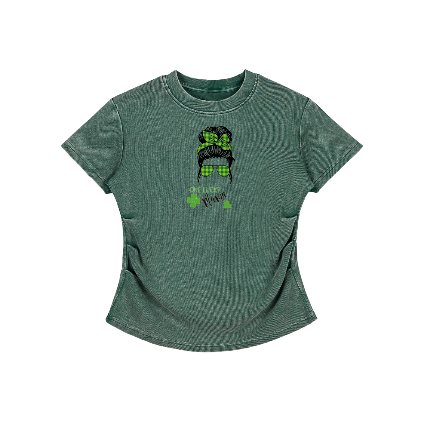 Vintaged-Wash Bodycon Cotton T-Shirt